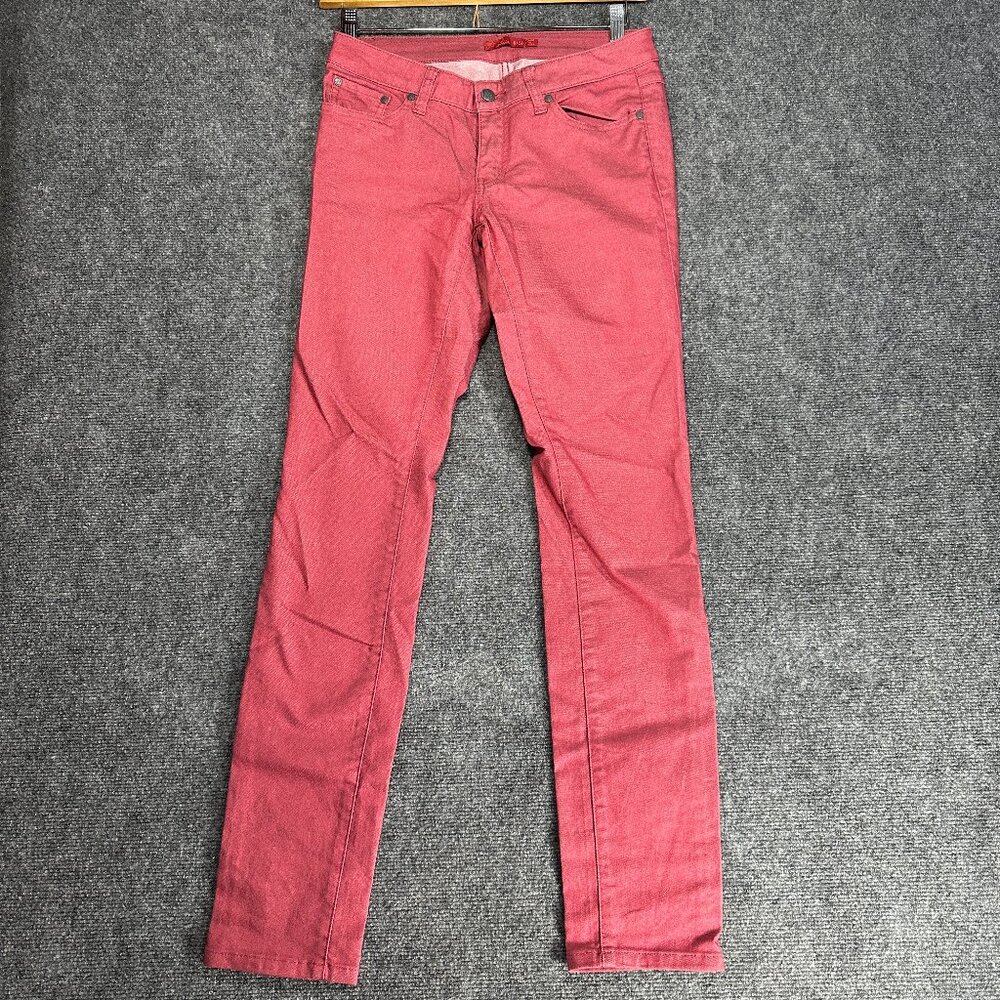Prana Jeans Womens 28  Muted Red Organic Cotton Stretch Tapered Leg Pockets
